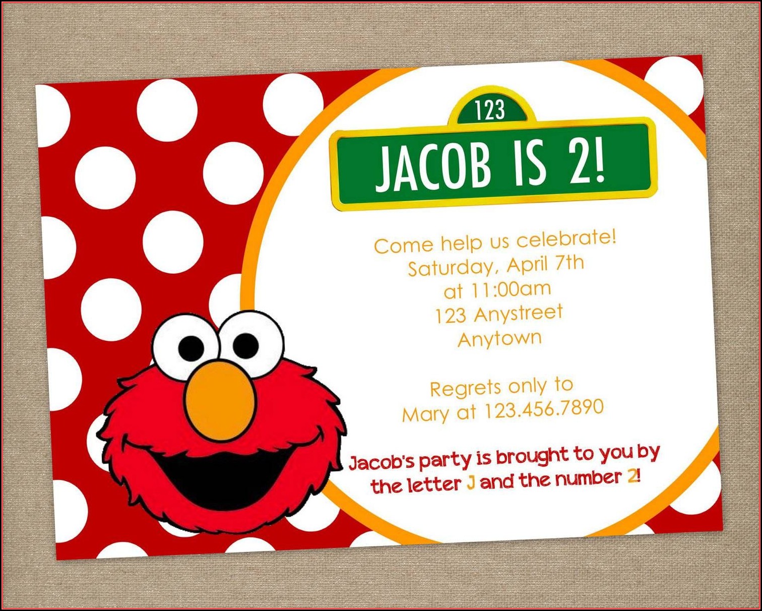 Elmo Birthday Party Invitations Templates