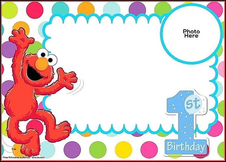 Elmo Invitation Card Template