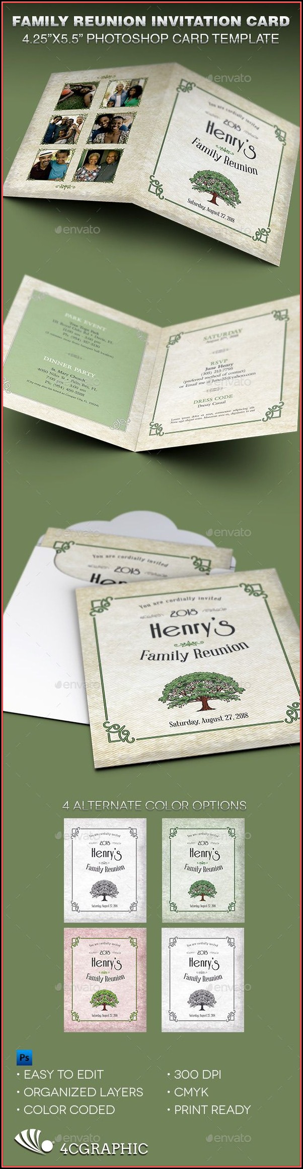 Family Reunion Invitation Card Templates