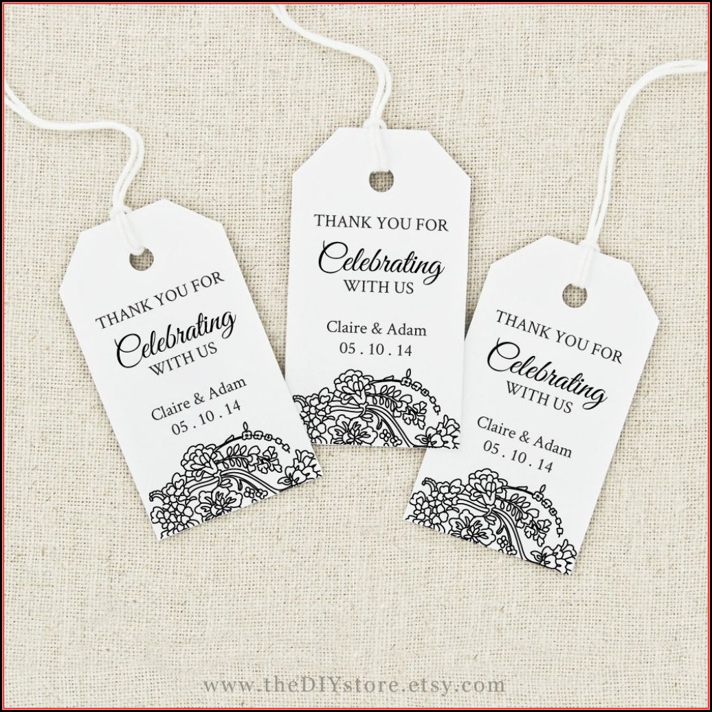 Favor Tags Template For Weddings
