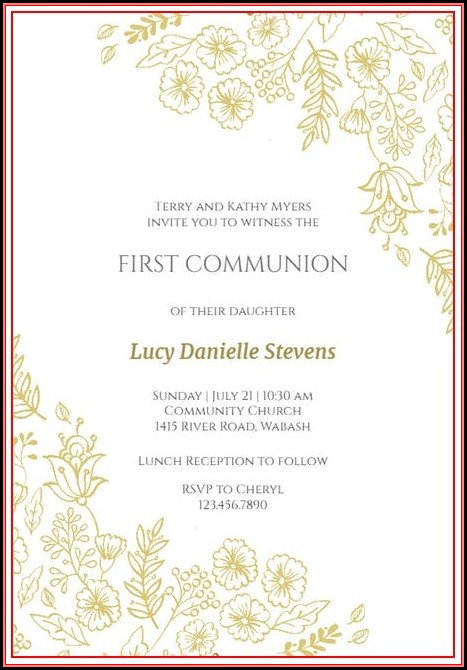 First Communion Invite Templates