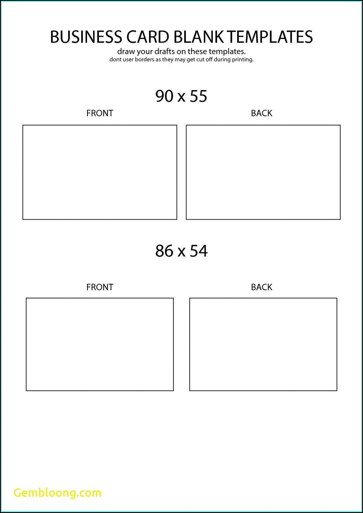 Free Blank Business Card Templates Avery 8371