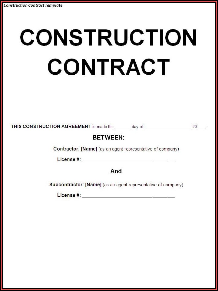 Free Construction Contract Template
