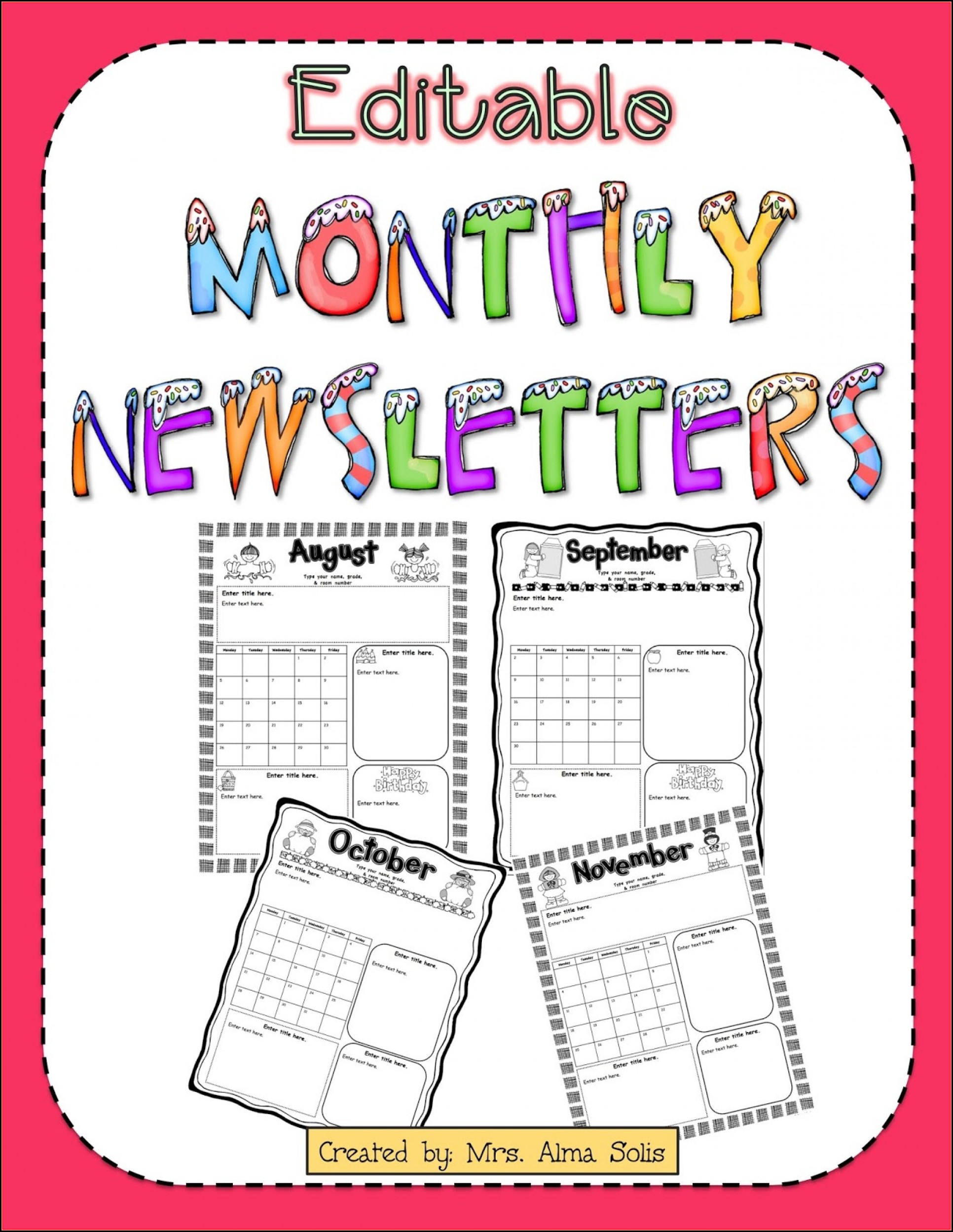 Free Editable Newsletter Templates For Preschool
