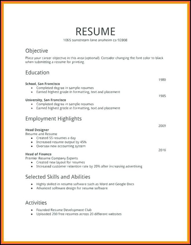 Free First Job Resume Templates
