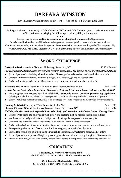 Free Medical Office Assistant Resume Templates