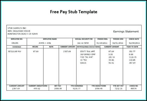 Free Printable Paycheck Template