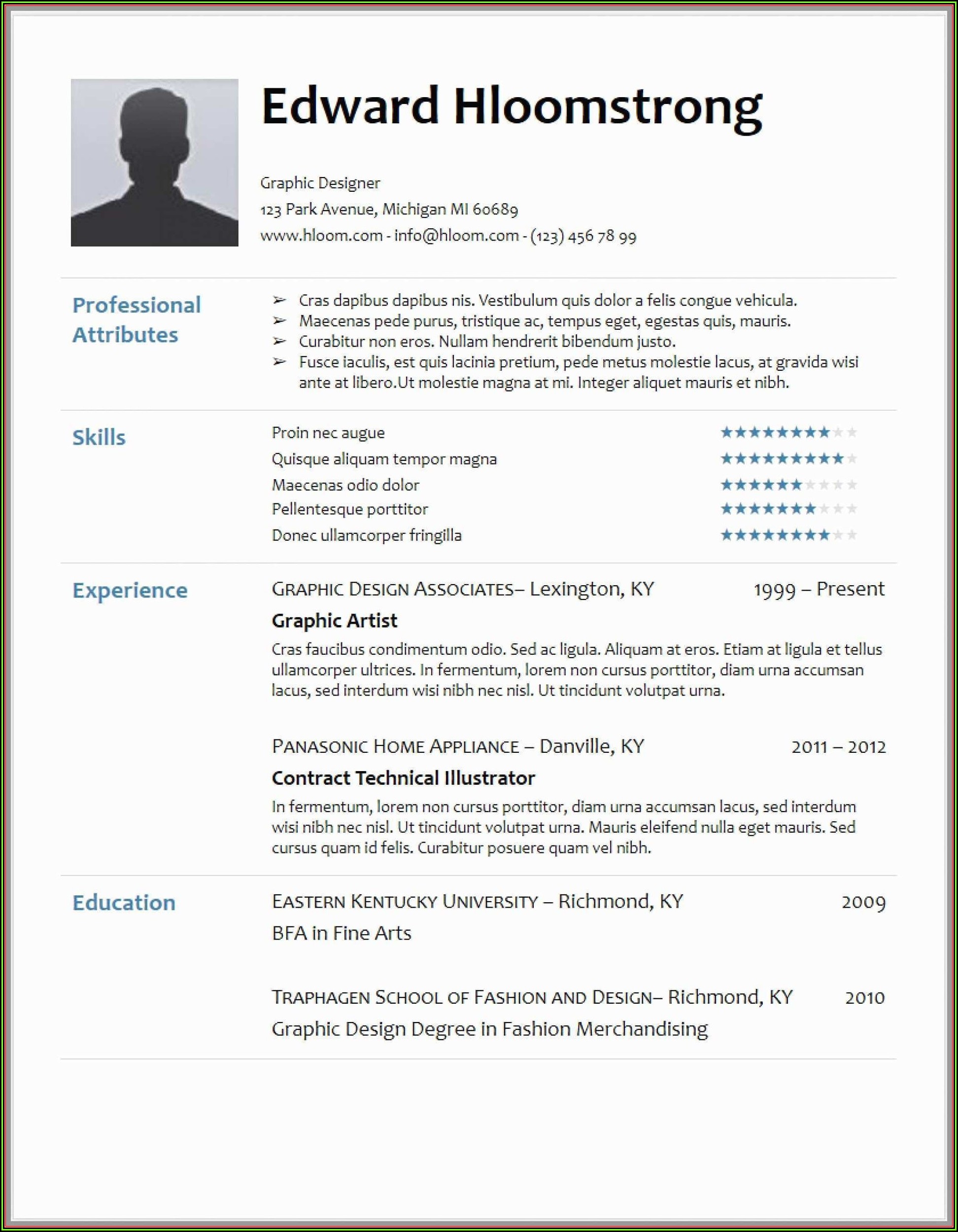 Hloom Download Professional Resume Templates
