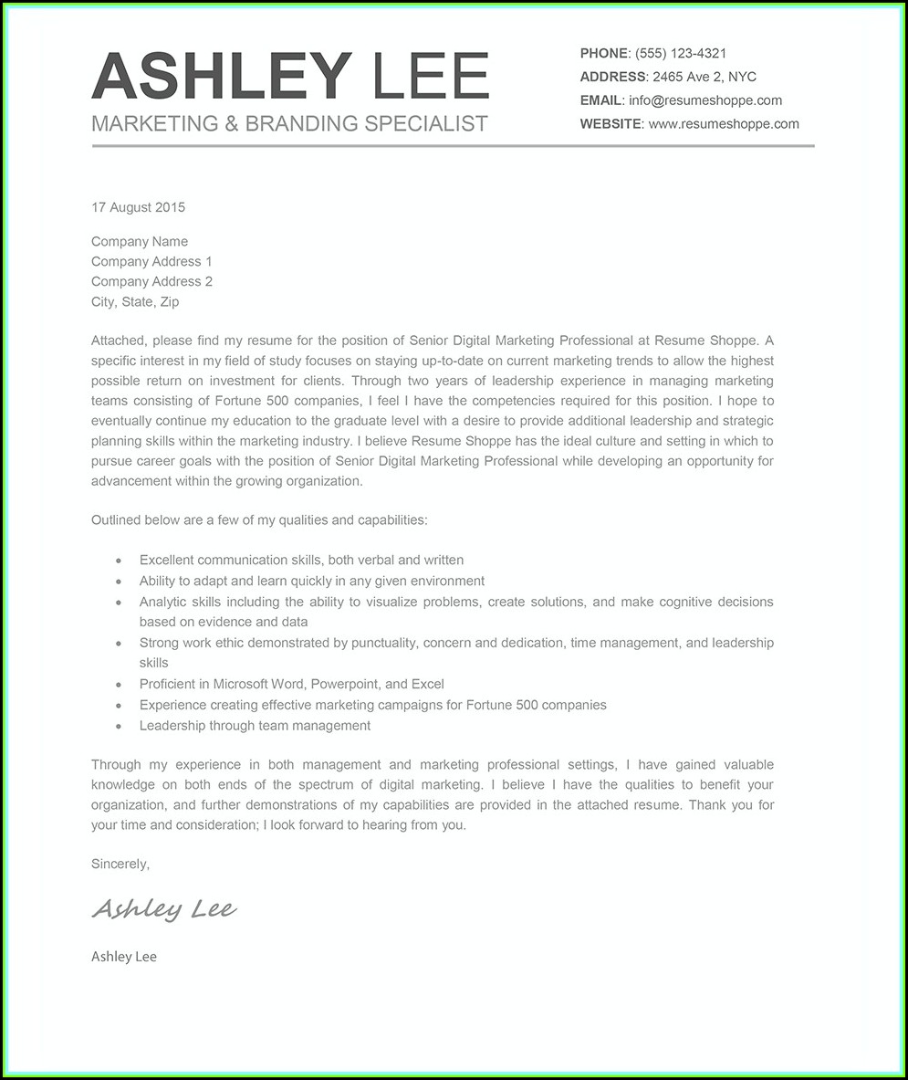 How To Create A Cover Letter For A Resume In Word