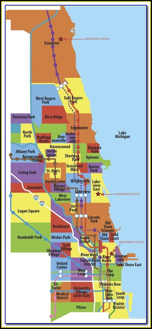 Map Of Chicago Neighborhoods Poster