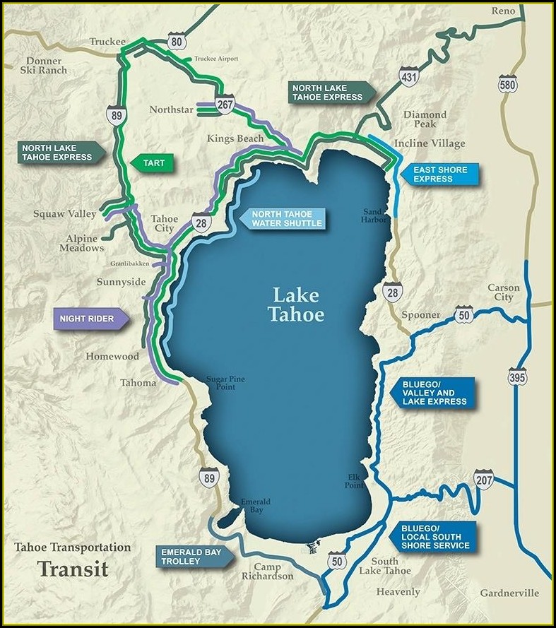 Map Of Hotels Around Lake Tahoe