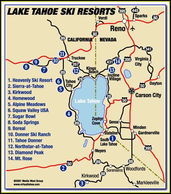 Map Of Hotels In Lake Tahoe