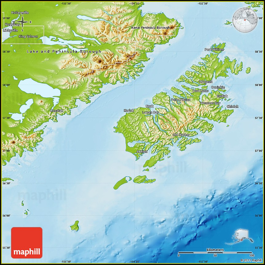 Map Of Kodiak Island
