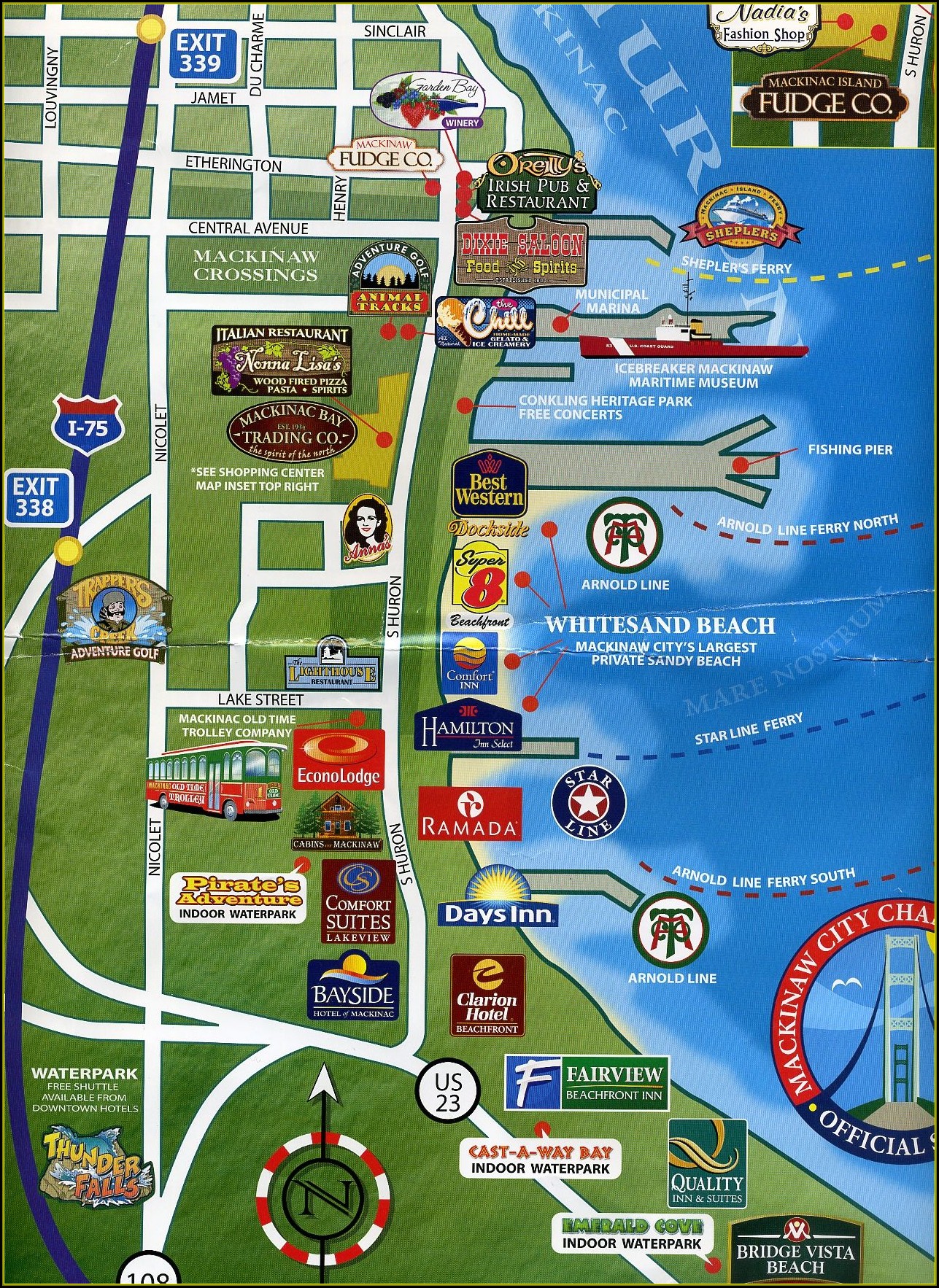 Map Of Mackinaw City Hotels