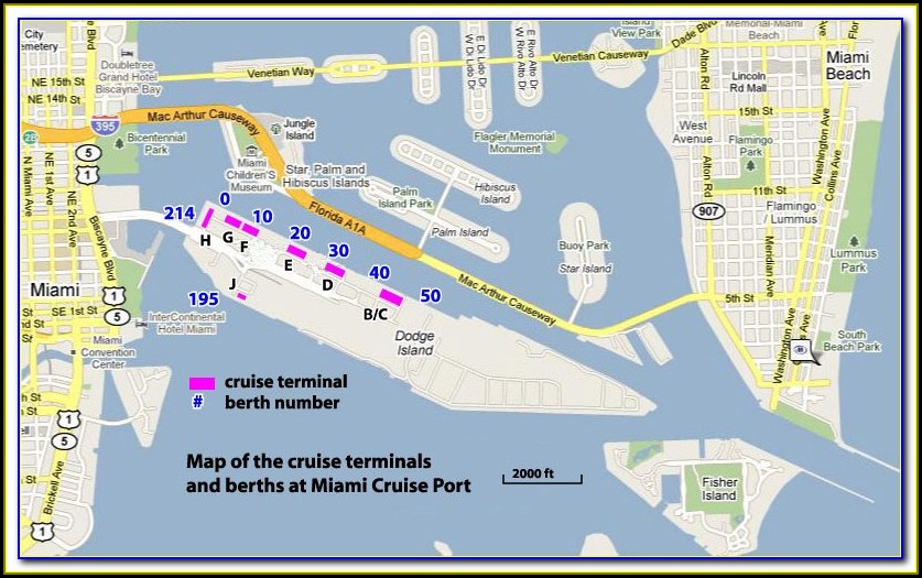 Map Of Miami Port For Cruises