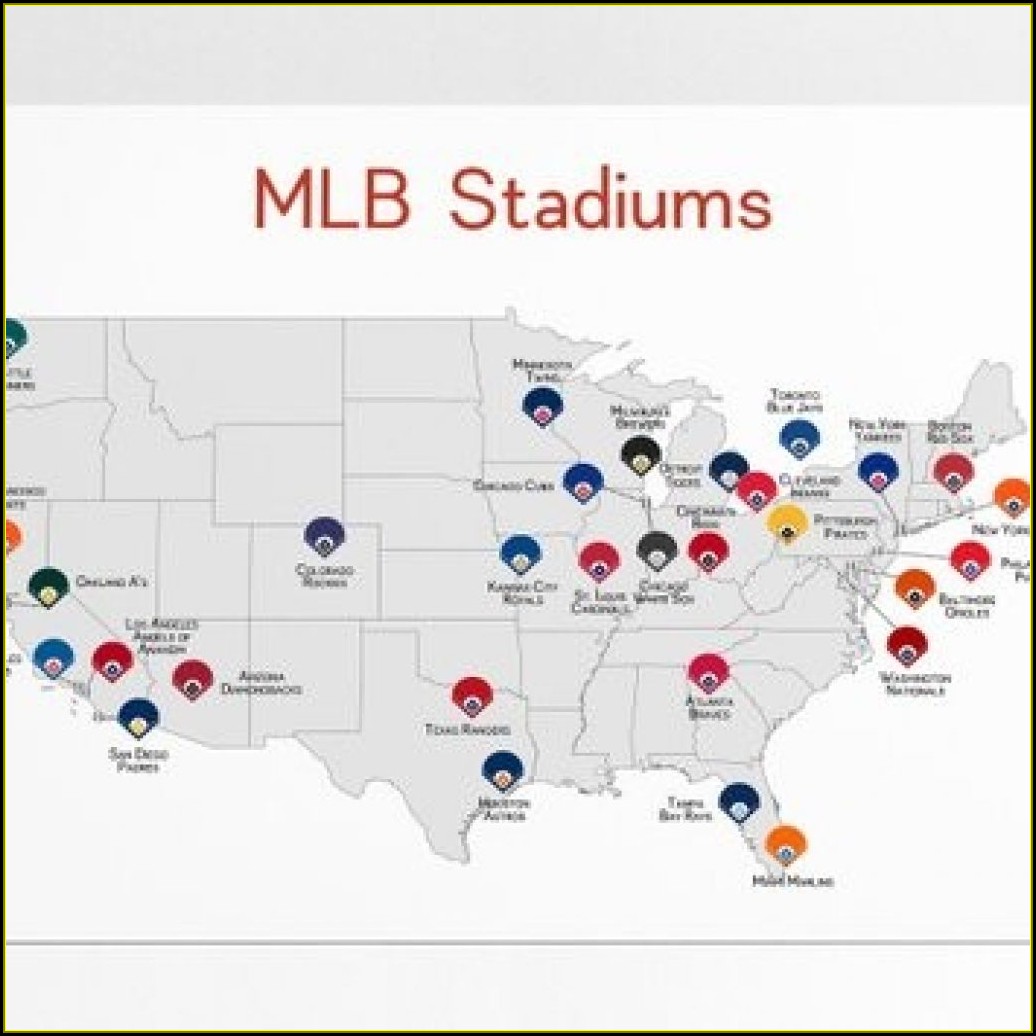 Map Of Mlb Baseball Stadiums