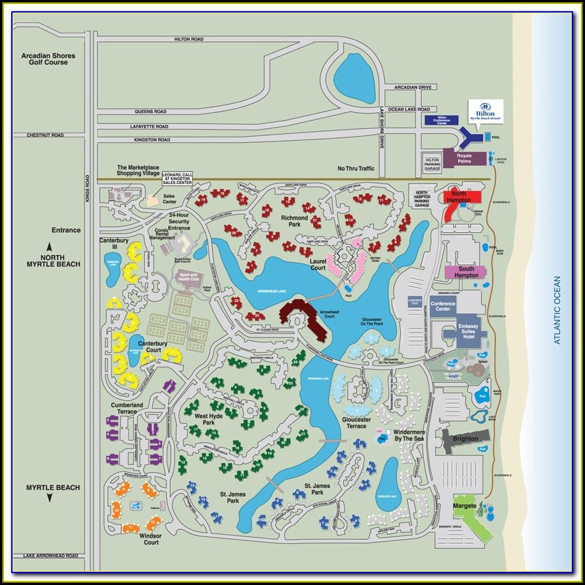 Map Of North Beach Plantation Myrtle Beach Sc
