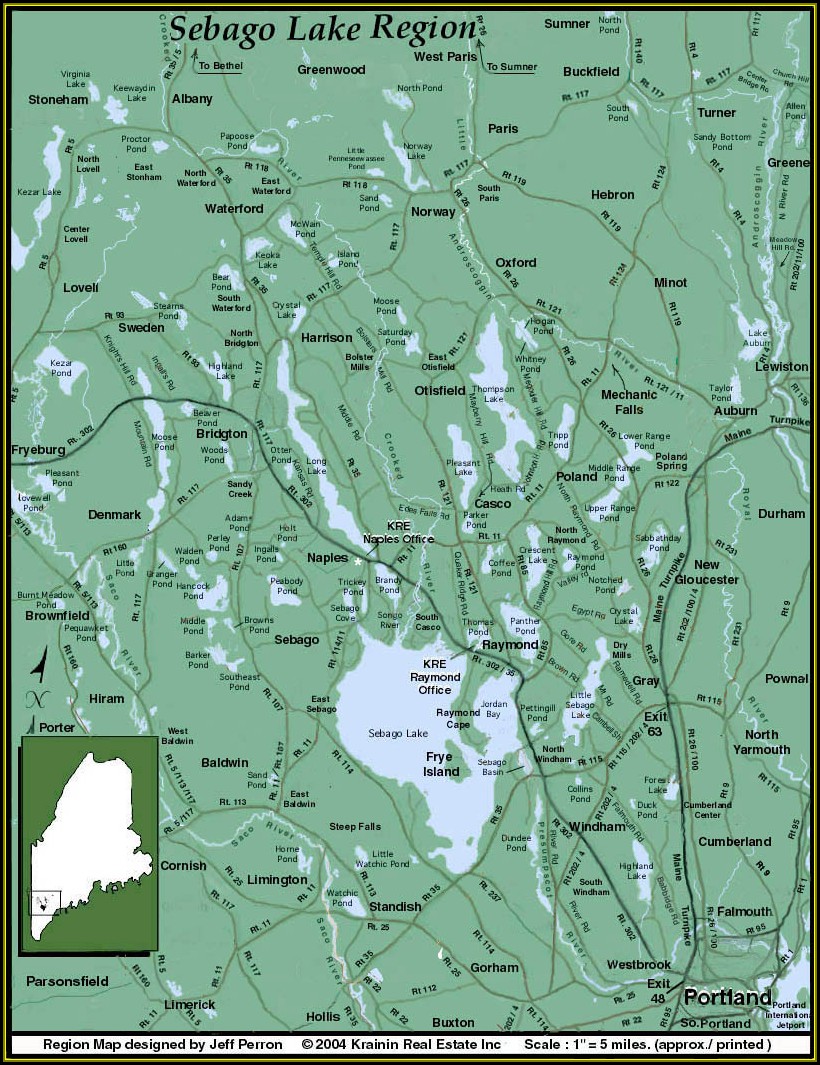 Map Of Sebago Lake Maine