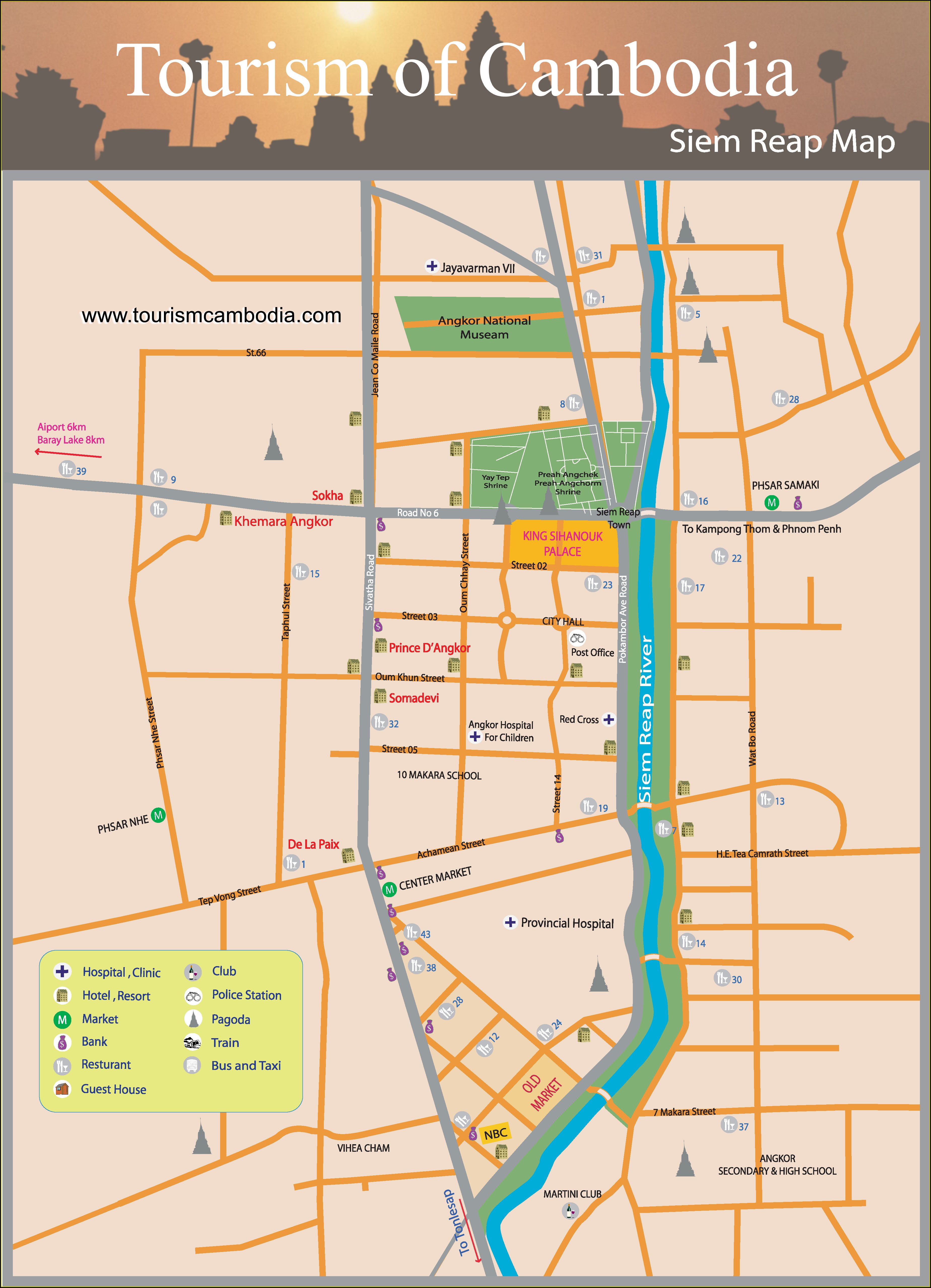 Map Of Siem Reap Hotels