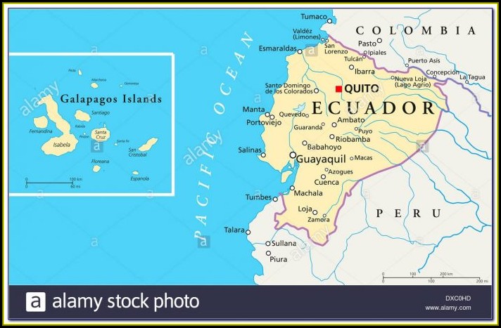 Map Peru Ecuador Galapagos