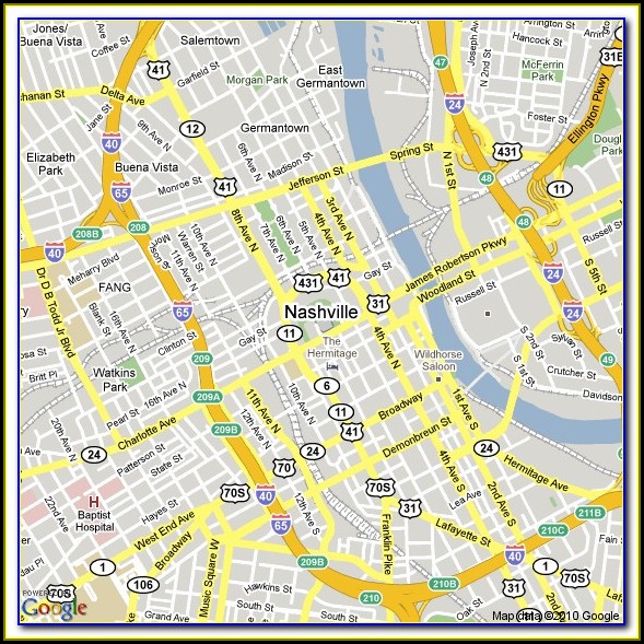 Maps Of Hotels In Nashville Tn