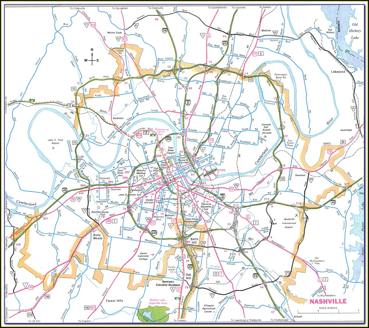 Maps Of Nashville Tn And Surrounding Area