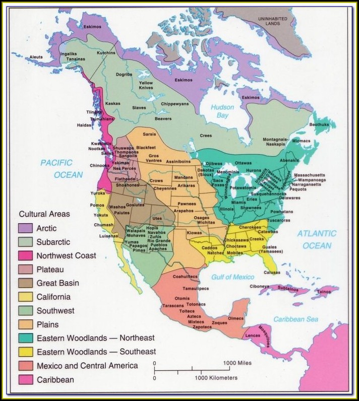 Maps Of Native American Tribes In North America