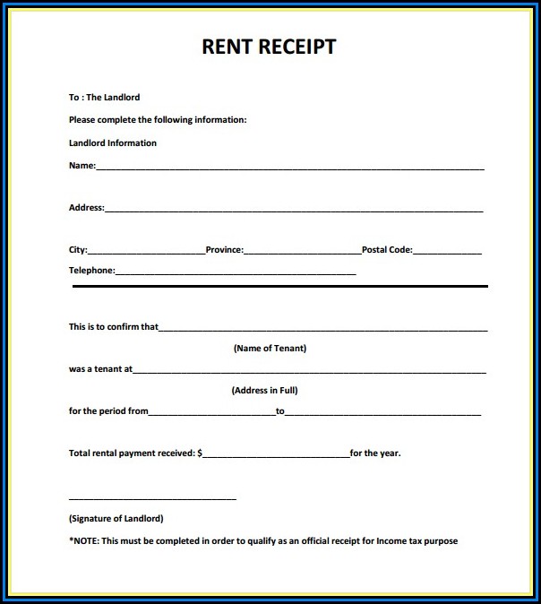 Free Download Rent Receipt Format India
