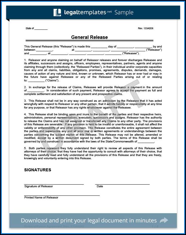 Free Liability Release Form