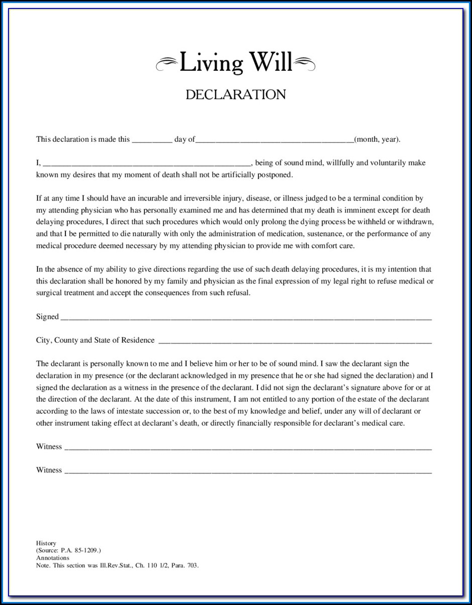 Free Printable Illinois Last Will And Testament Form / Free Last Will