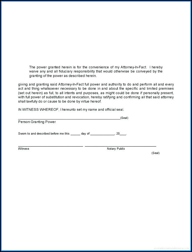 Free Printable Medical Power Of Attorney Form Texas