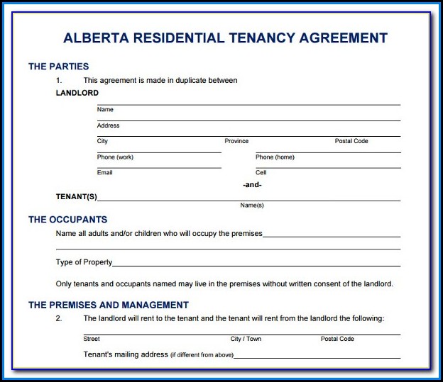 Free Printable Rental Agreement Forms Alberta