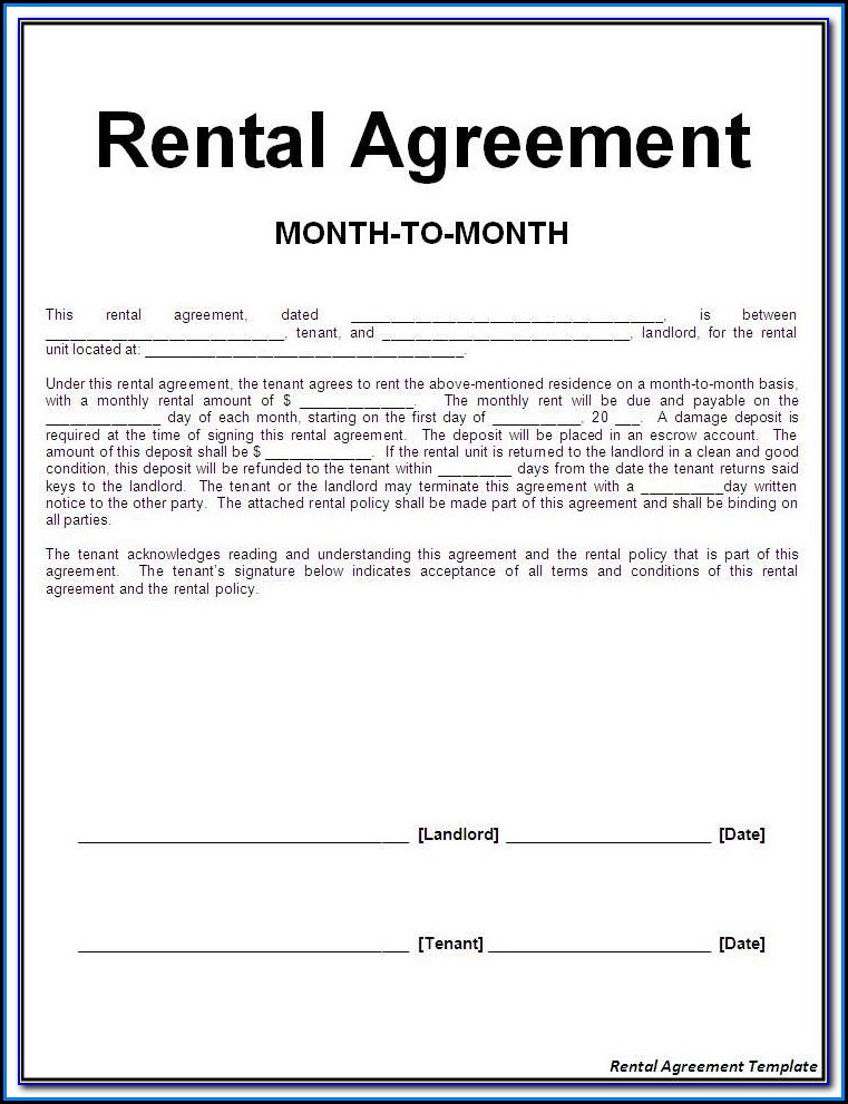 Free Printable Rental Agreement Forms California