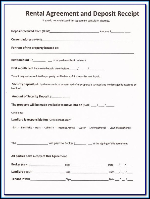 Free Printable Renters Agreement Form