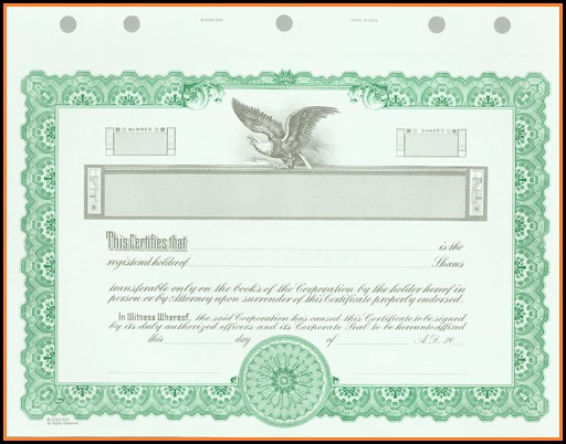 Goes Kg2 Stock Certificate Template