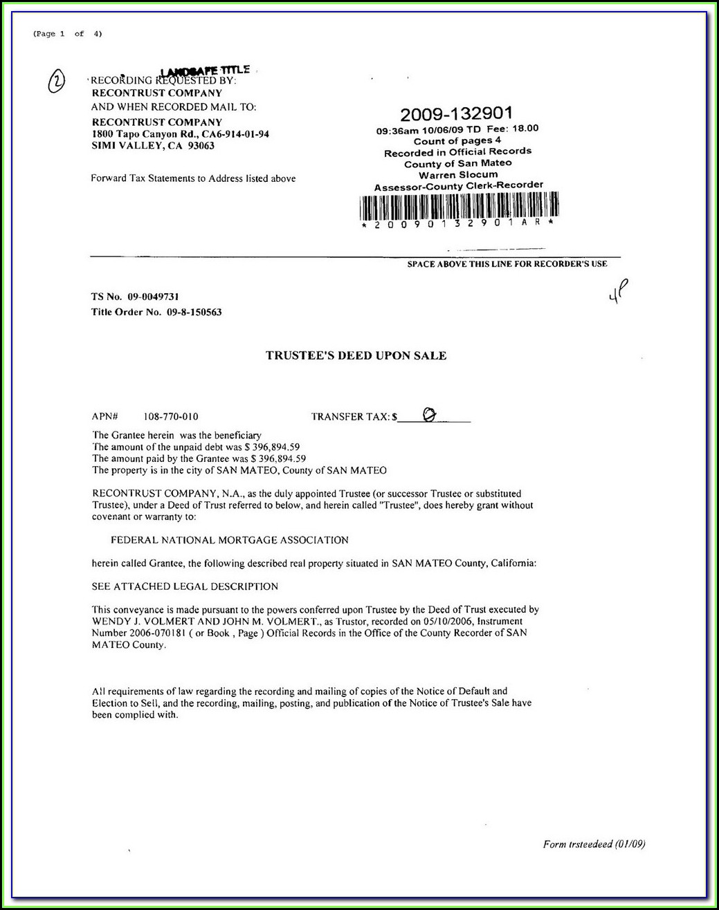 Grant Deed Form California Word Document