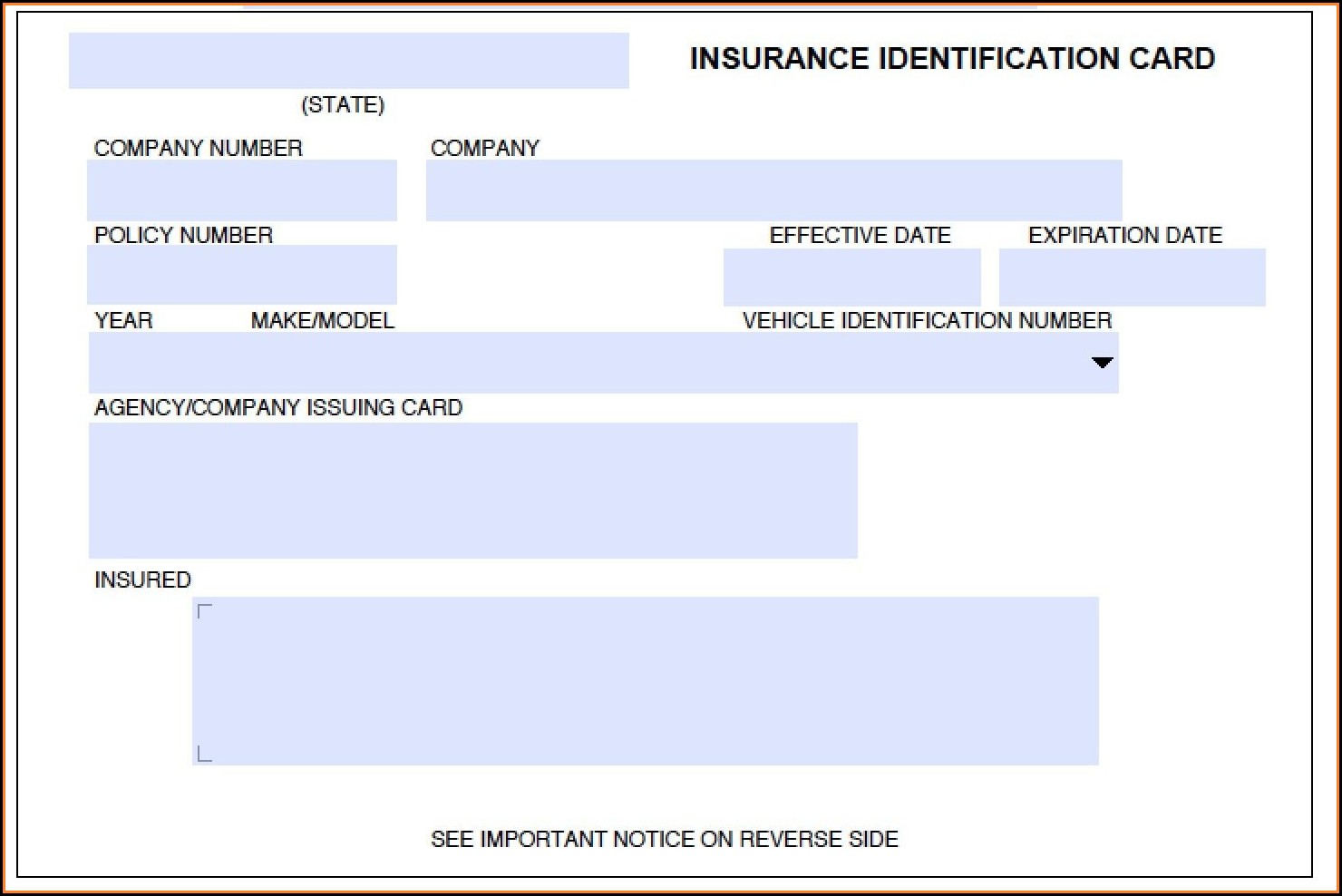 Insurance Id Card Template