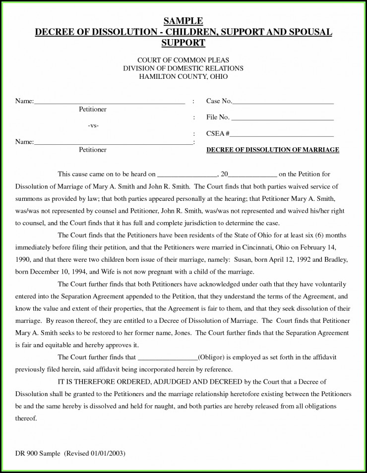 Jefferson County Ohio Dissolution Of Marriage Forms