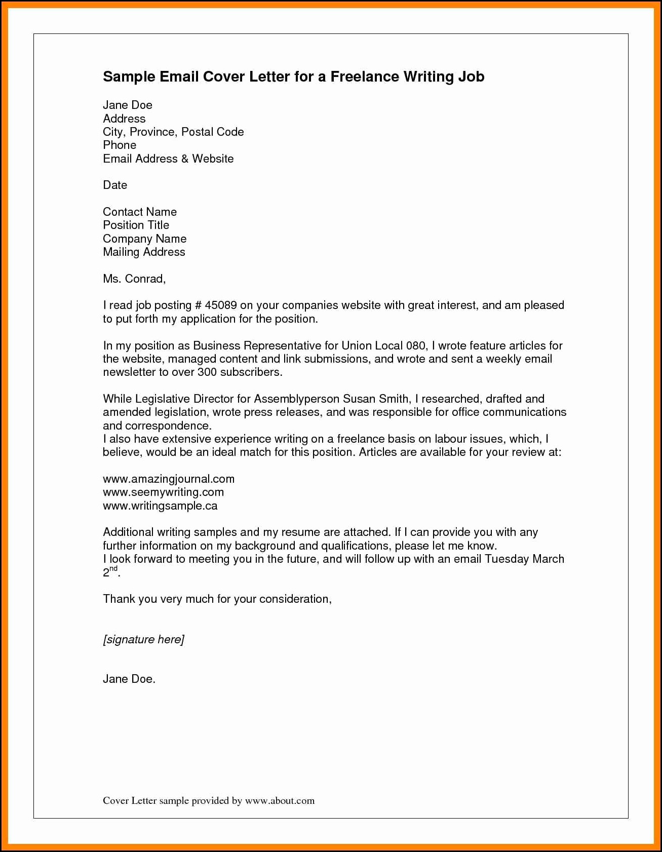 Job Advertisement Email Template