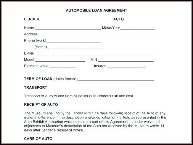 Lending Money Contract Template Free