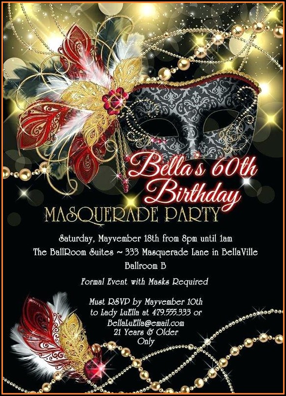 Masquerade Ball Invitation Template Free