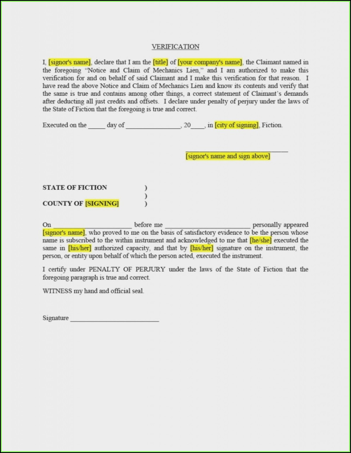 Material Lien Waiver Form Illinois