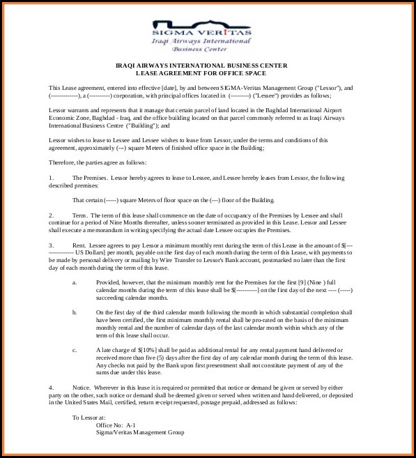 Office Lease Contract Template