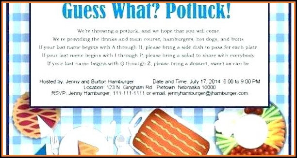 Office Potluck Email Invitation Template