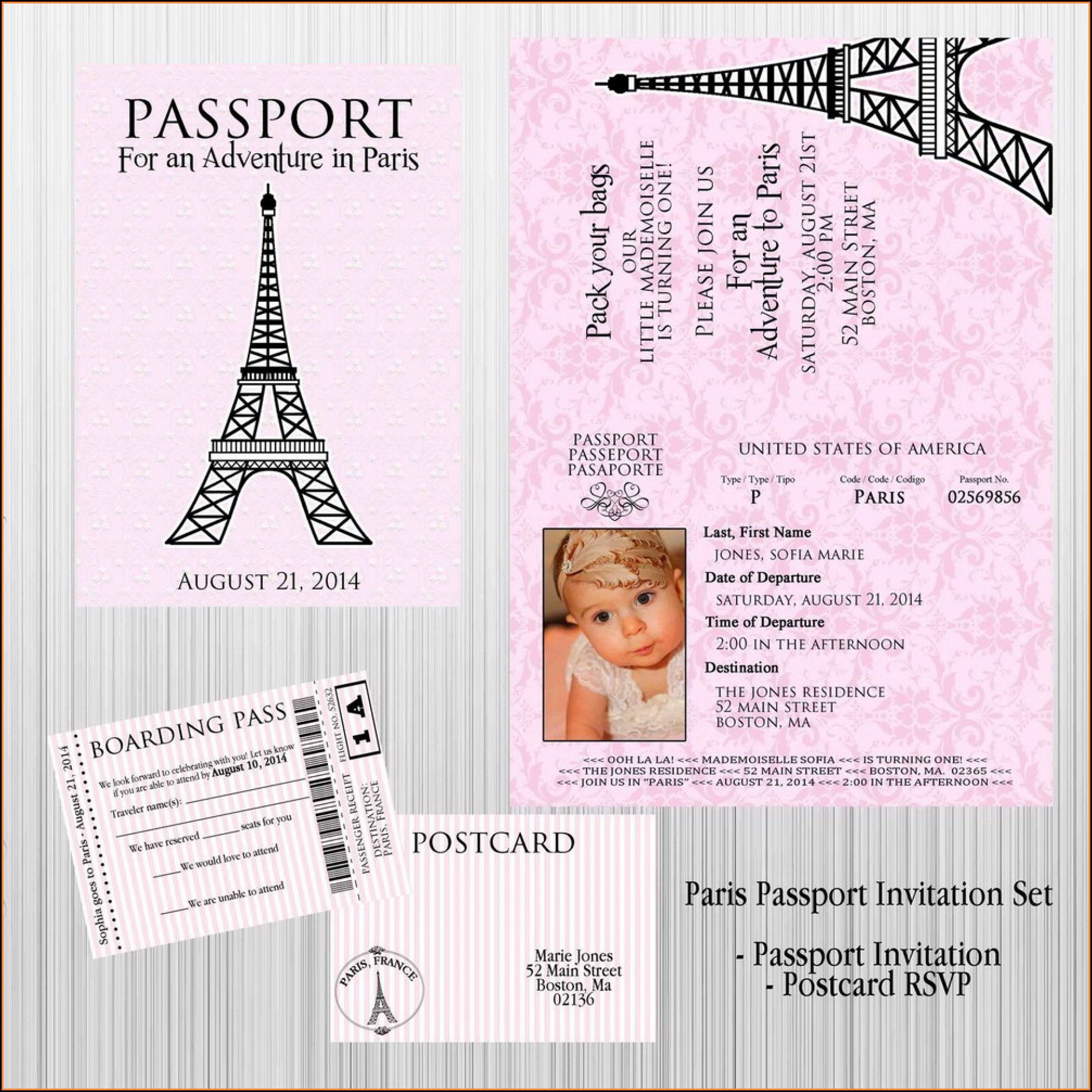 Passport Birthday Invitation Template Free