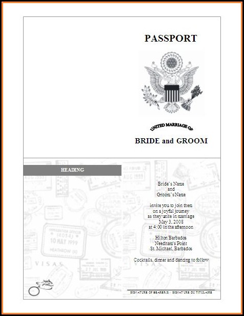Passport Invitation Template Editable