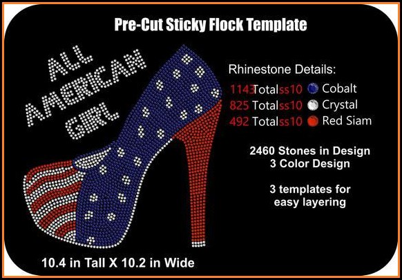 Pre Cut Sticky Flock Rhinestone Templates