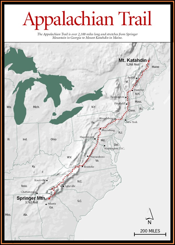 Road Map Appalachian Trail