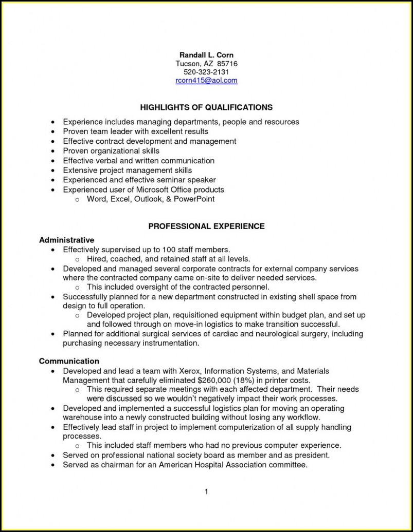 Sample Resume For Sterile Processing Technician