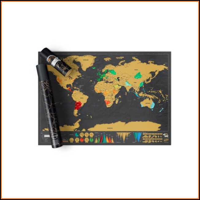 Scratch Map Deluxe Edition Personalised World Map By Luckies